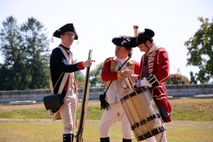 Royal American Reformers portray the British and Loyalist during a re-enactment commemorating the 234th anniversary of the Battle of Groton Heights at Fort Griswold Battlefield in Groton, CT.