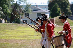 Reenactment of Battle of Groton Heights at Fort Griswold