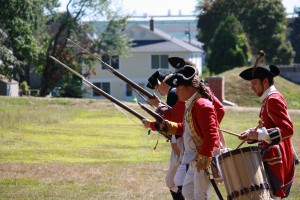 Reenactment of Battle of Groton Heights at Fort Griswold