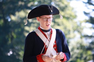 Royal American Reformers portray the British and Loyalist during a re-enactment commemorating the 234th anniversary of the Battle of Groton Heights at Fort Griswold Battlefield in Groton, CT.
